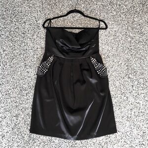 Le Château ✦ Black Metallic Strapless Special Event Dress (size 9)